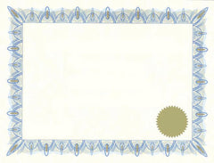 CERTIFICATES W/SEALS PARCHMENT CLASSIC BLUE/GOLD PK/25