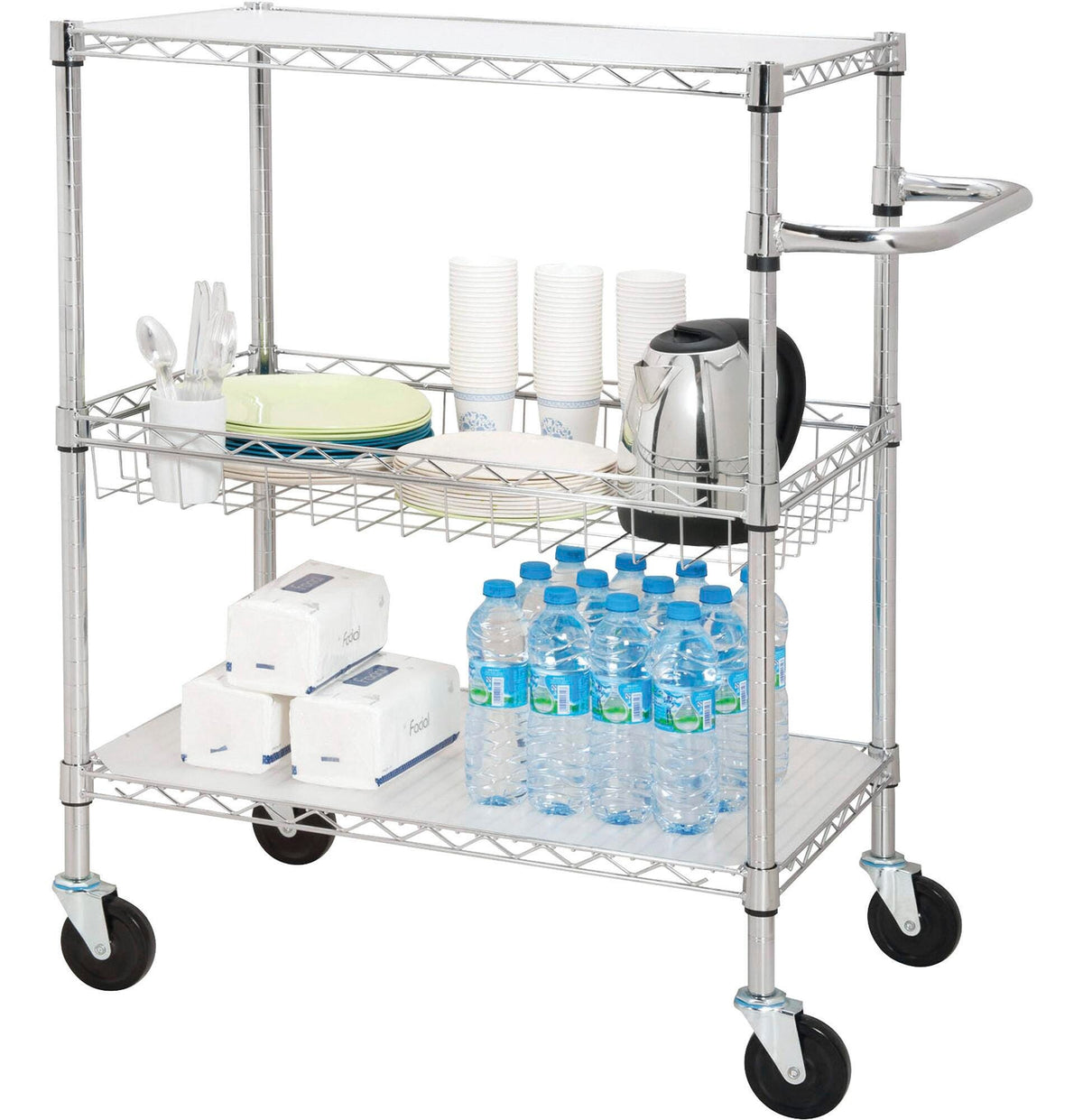 CART 3-TIER ROLLING CHROME LLR84858