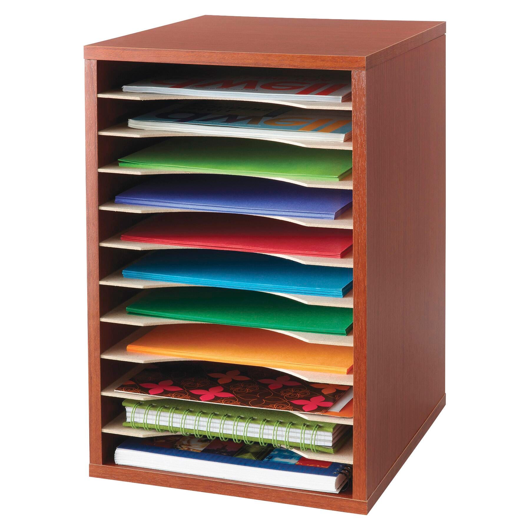 ORGANIZER WOOD ADJUSTABLE 11 COMPARTMENT CHERRY SAF9419CY