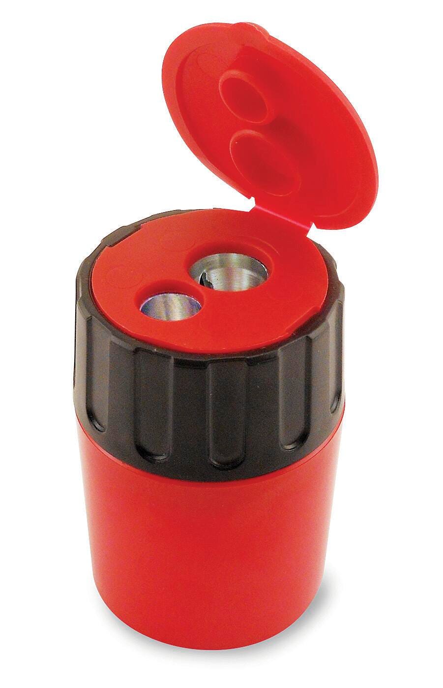 SHARPENER EISEN 2-HOLE ALL METAL W/COVER ASST COLORS