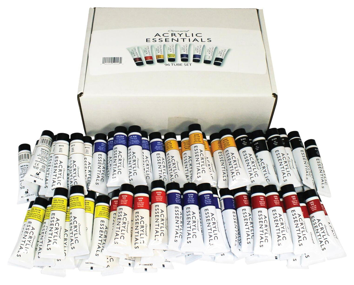 PAINT ACRYLIC CHROMACRYL ESSENTIALS 0.67OZ ASST COLORS SET OF 96