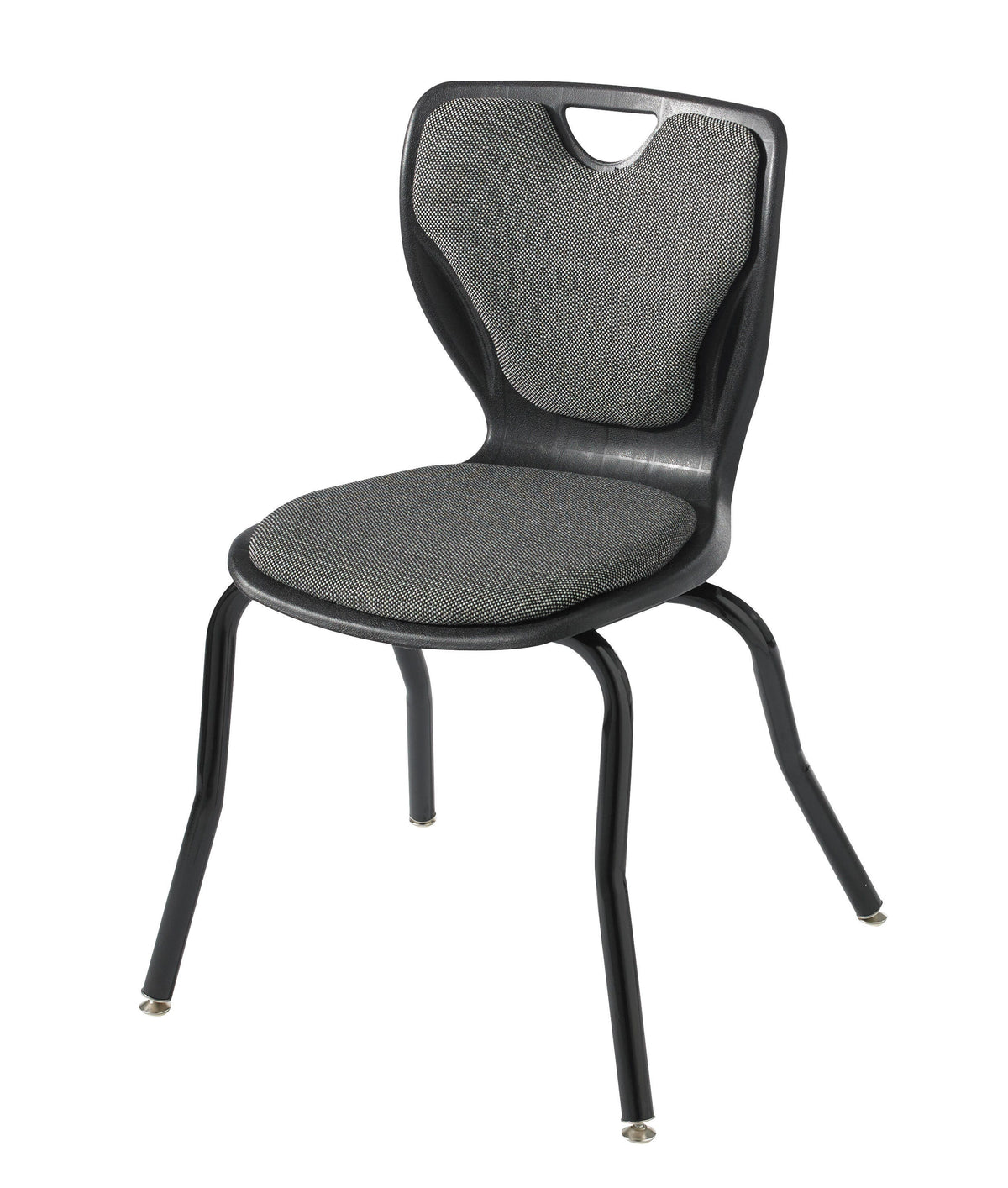 CHAIR - CLASSROOM SELECT - CONTEMPORARY MUSIC CHAIR - PADDED SEAT - 18 IN - SPECIFY SEAT AND BACK COLOR - SPECIFY FABRIC COLOR - BLACK - SPECIFY GLIDE TYPE