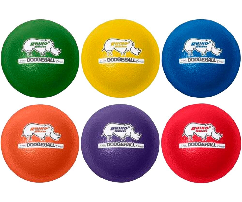 BALL DODGEBALL RHINO LOW BOUNCE 7 INCH ST/6 - ASSORTED COLORS