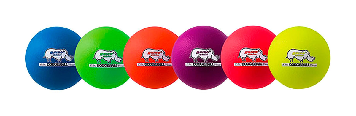 BALL DODGEBALL 6.3 INCH RHINOSKIN NEON RAINBOW SET/6