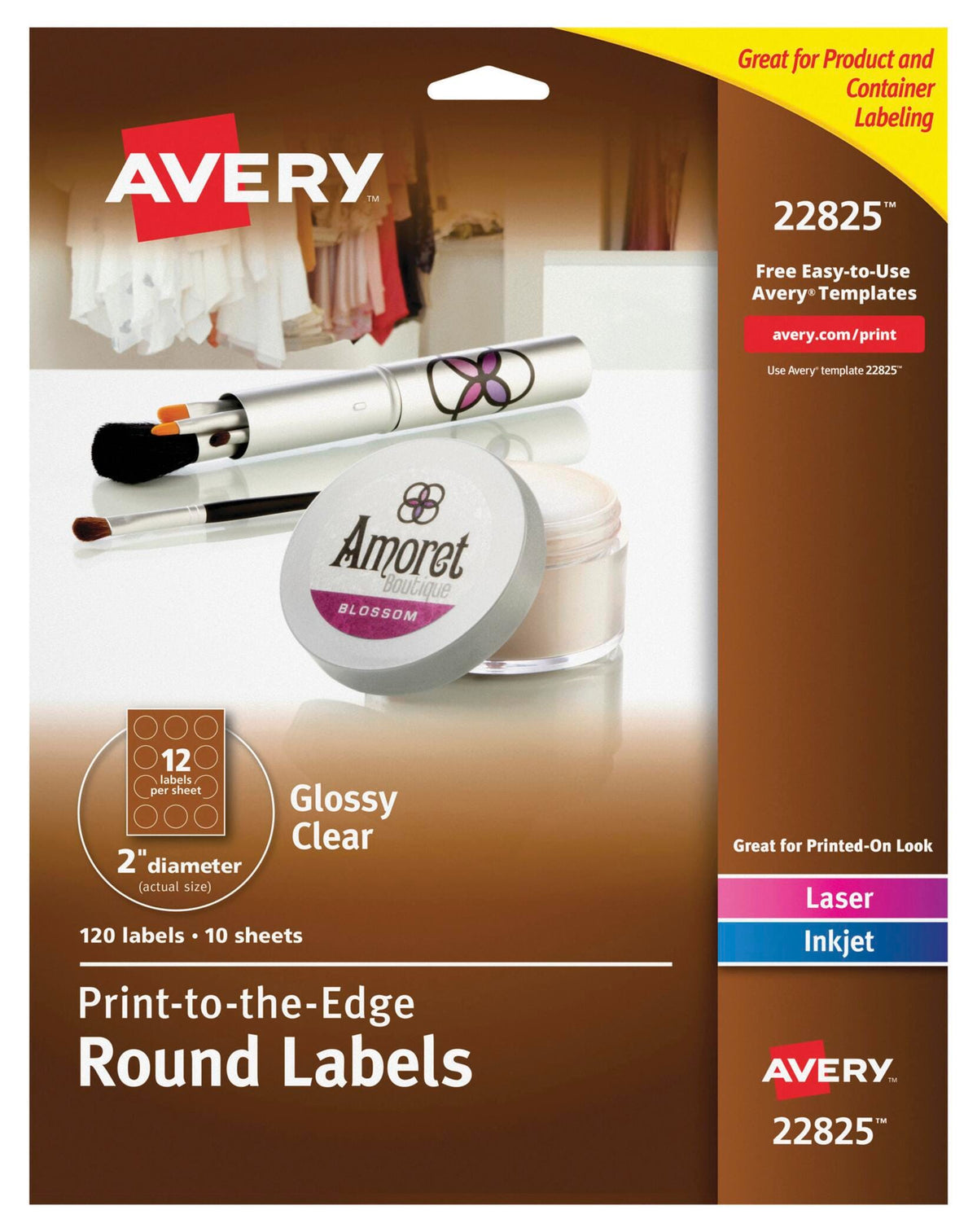 LABEL ROUND 2 IN DIA CLEAR GLOSS PK OF 120 AVE22825