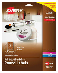 LABEL ROUND 2 IN DIA CLEAR GLOSS PK OF 120 AVE22825