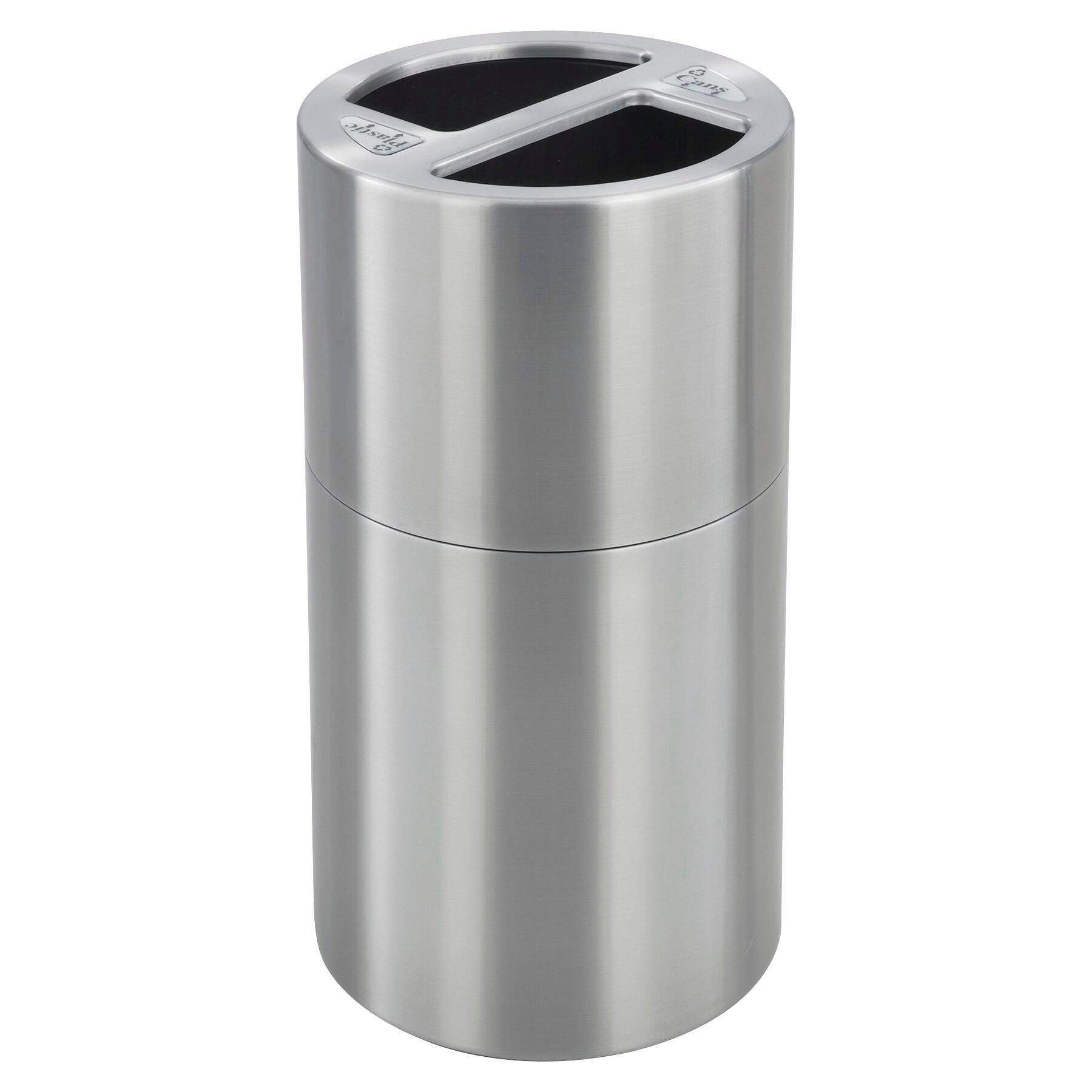 RECEPTACLE DUAL RECYCLING 30GALLON STAINLESS STEEL