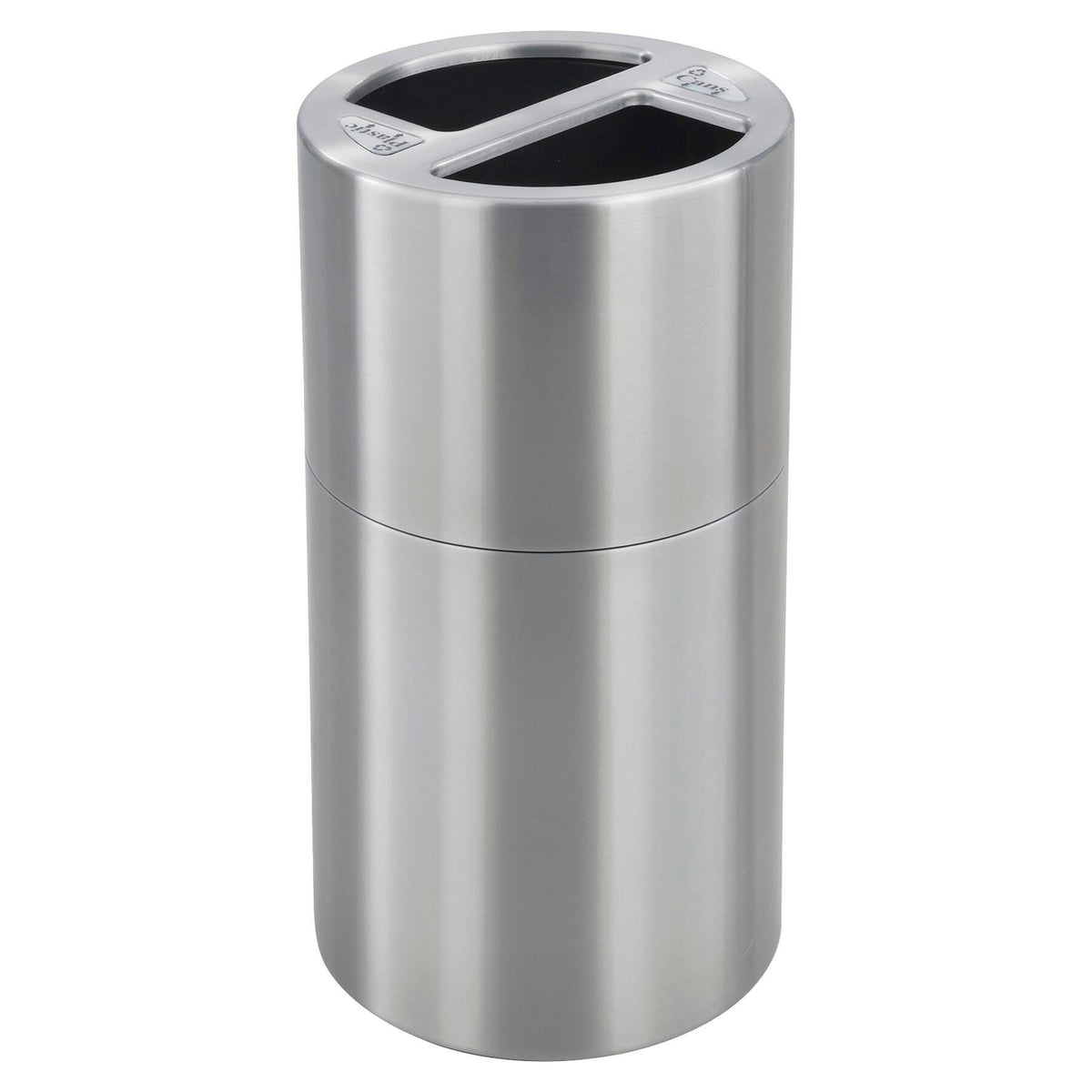 RECEPTACLE DUAL RECYCLING 30GALLON STAINLESS STEEL