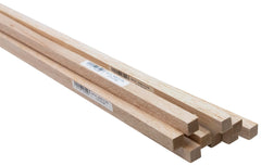 WOOD BALSA STRIPS 1/2 X 1/2 X 36 INCH PACK OF 6