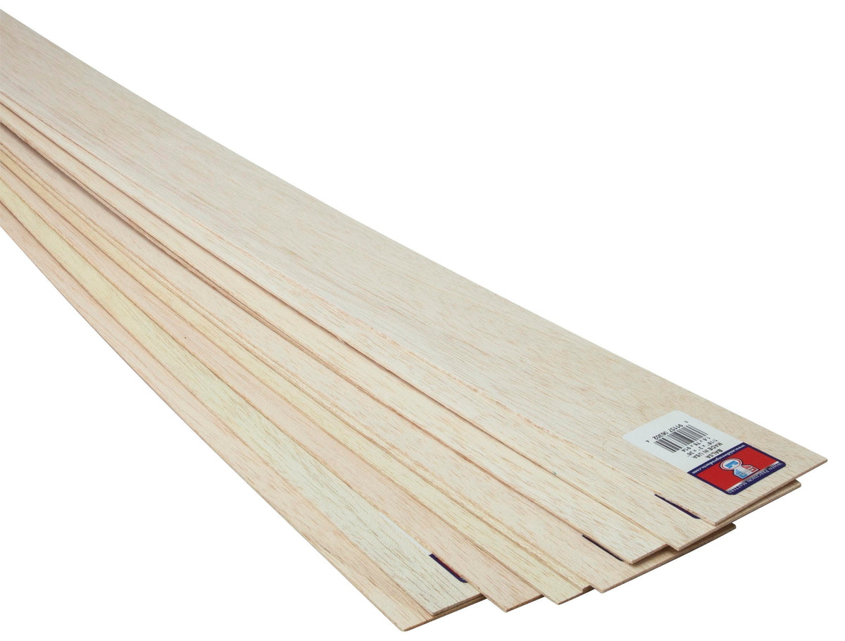 WOOD BALSA SHEETS 1/16 X 3 X 36 INCH PACK OF 10