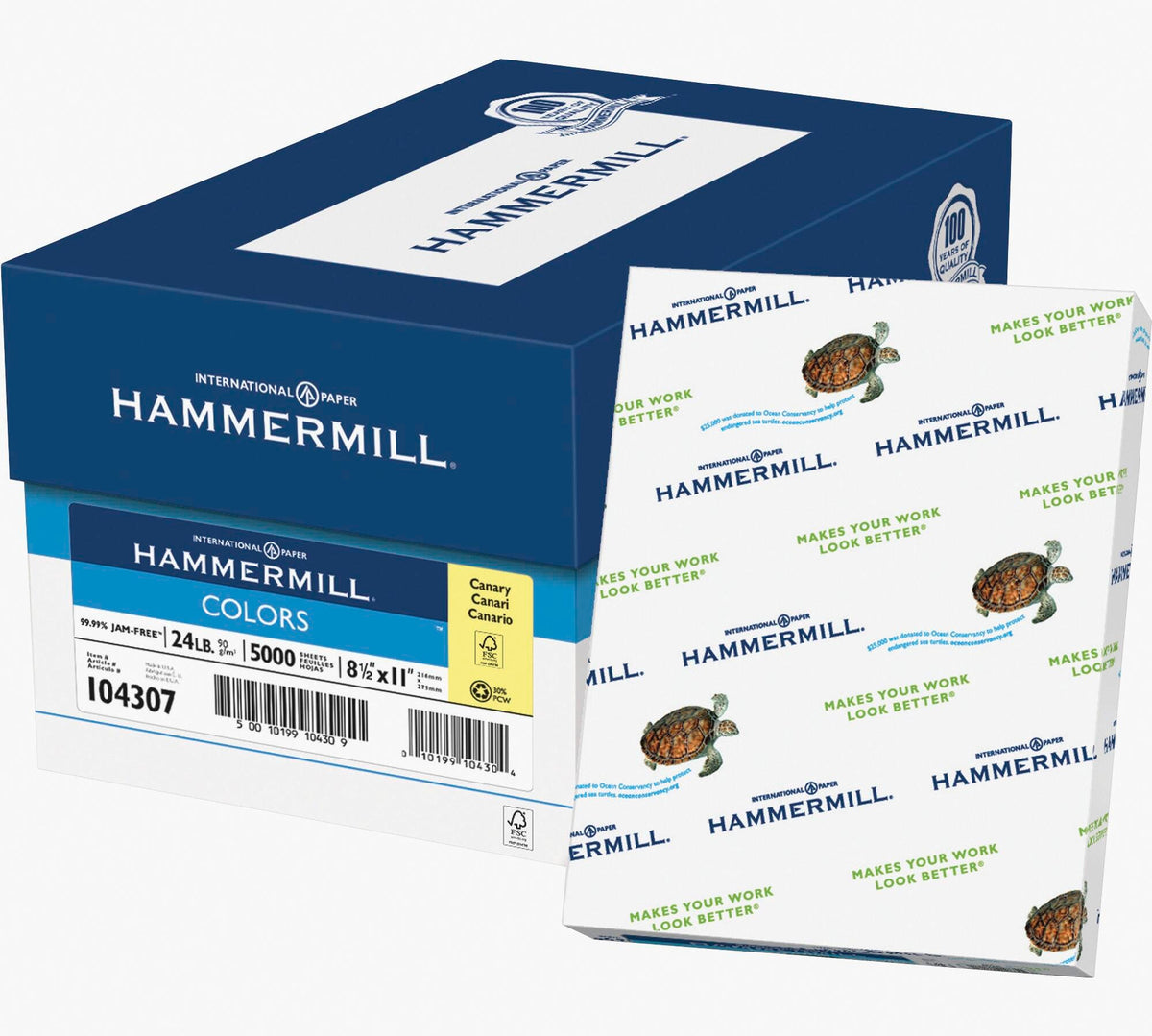 PAPER COPY COLOR 8.5X11 IN 24 LB CANARY HAM104307 500 SHTS