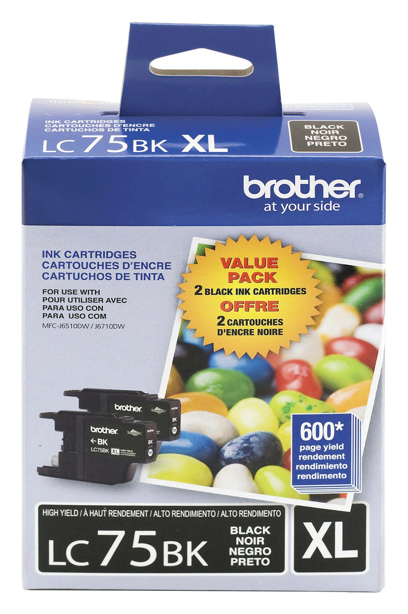 CARTRIDGE INK TONER BROTHER BRTLC752PKS BLACK PK OF 2