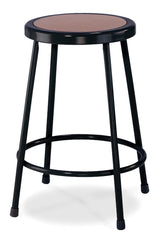 STOOL - NATIONAL PUBLIC SEATING HEAVY DUTY STEEL STOOL - HARDBOARD INSET - 24 IN FIXED HEIGHT - BLACK