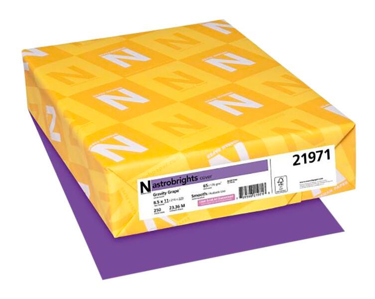 PAPER CARDSTOCK 8.5X11 GRAVITY GRAPE 65 LBS 250 SHEETS