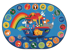 CARPETS FOR KIDS - KIDSVALUE PLUS NOAHS VOYAGE CIRCLETIME - 6 FT X 9 FT OVAL