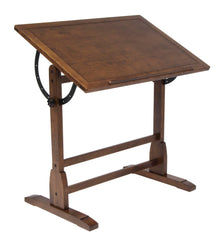 ART TABLE - STUDIO DESIGNS - VINTAGE DRAFTING TABLE - 36 W X 24 D X 34-1/4 H IN - RUSTIC OAK