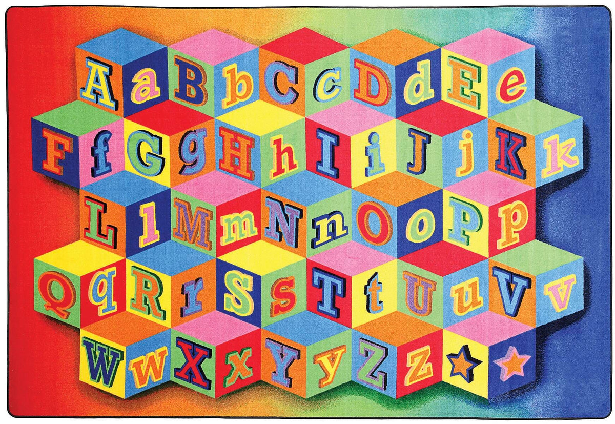 FLAGSHIP CARPETS - KALEIDOSCOPE BLOCKS - 6 FT X 8 FT 4 IN RECTANGLE