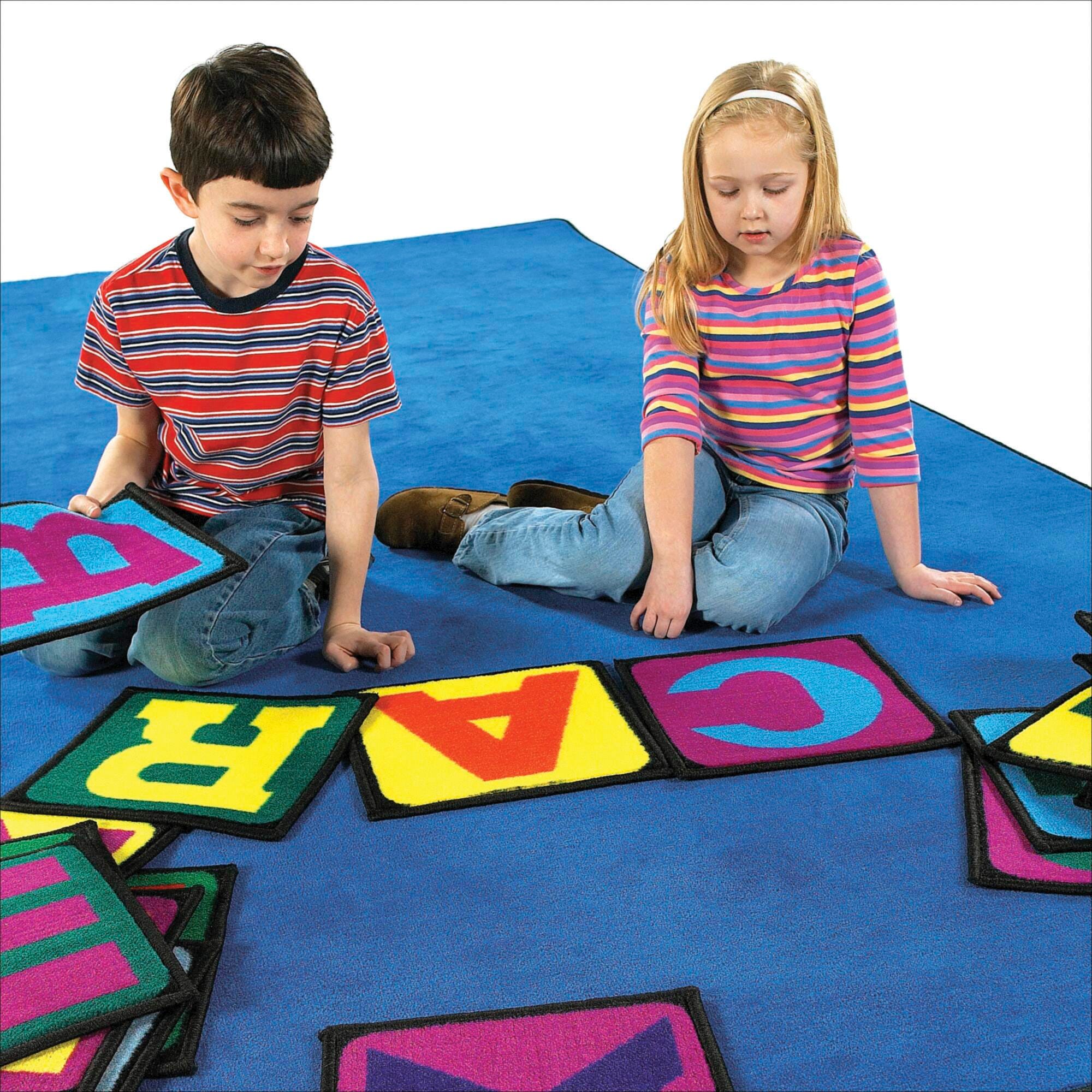 FLAGSHIP CARPETS - BUILDING BLOCKS - SET OF 26 - 12-INCH SQUARES - PRIMARY COLOR
