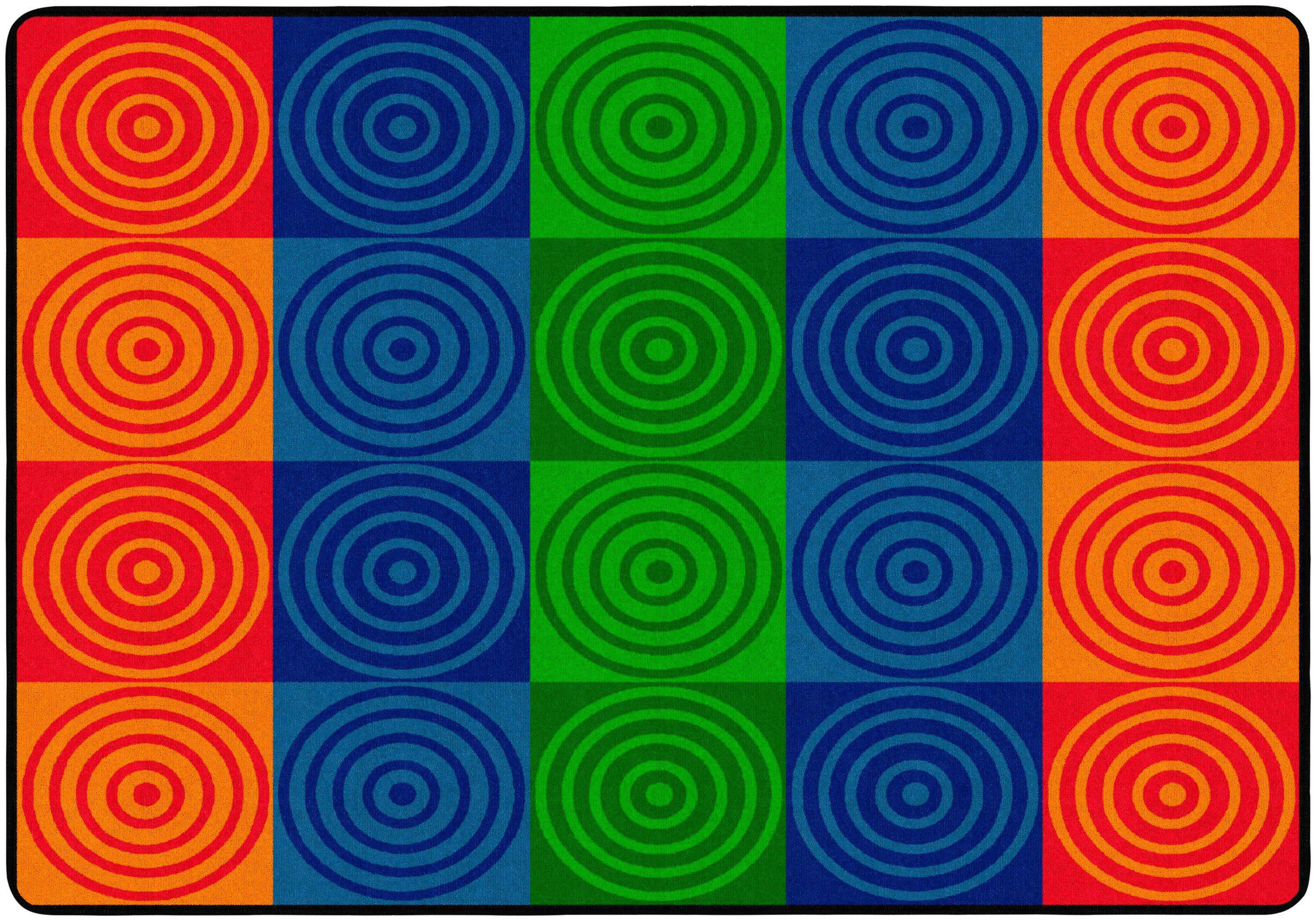 FLAGSHIP CARPETS - BULLSEYE BLOCK - 6 FT X 8 FT 4 IN RECTANGLE