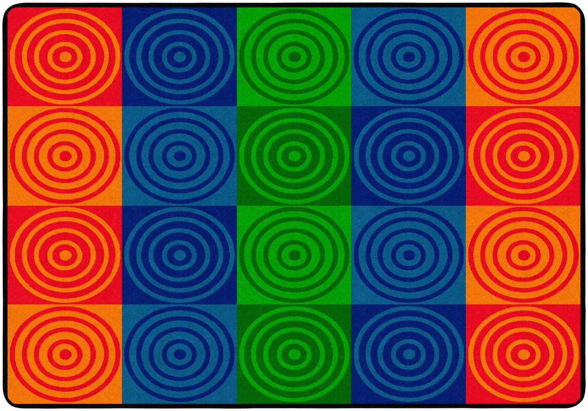FLAGSHIP CARPETS - BULLSEYE BLOCK - 6 FT X 8 FT 4 IN RECTANGLE