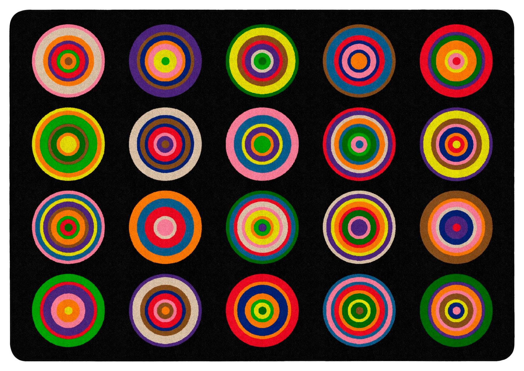 FLAGSHIP CARPETS - COLOR RINGS - RECTANGLE - 5 FT 10 IN X 8 FT 4 IN - SPECIFY NUMBER OF SEATS - SPECIFY COLOR