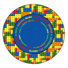 FLAGSHIP CARPETS - LEARNING BLOCKS - ROUND - 6 FT - PRIMARY COLOR