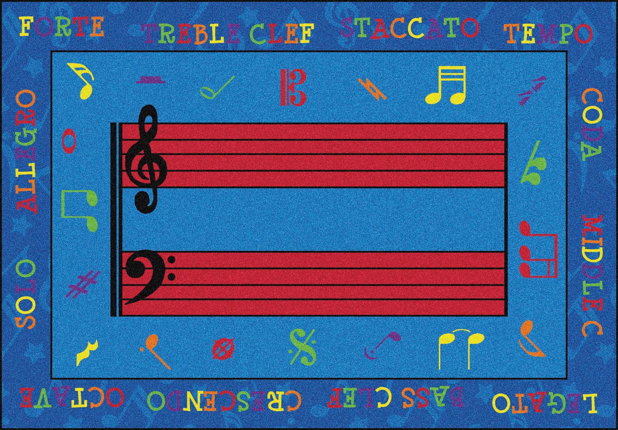 FLAGSHIP CARPETS - FUN WITH MUSIC - 6 FT X 8 FT 4 IN RECTANGLE