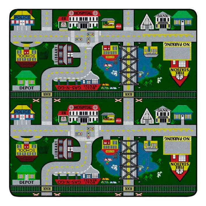 FLAGSHIP CARPETS - PLACES TO GO - SQUARE - 6 FT X 6 FT - SPECIFY COLOR