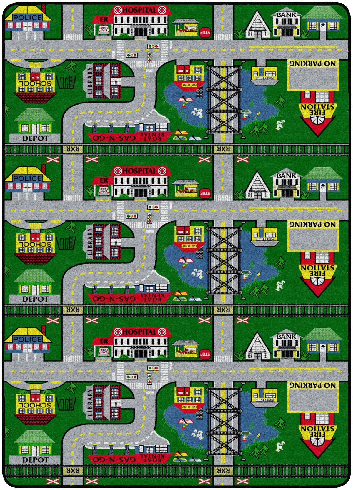 FLAGSHIP CARPETS - PLACES TO GO - RECTANGLE - 6 FT X 9 FT - SPECIFY COLOR