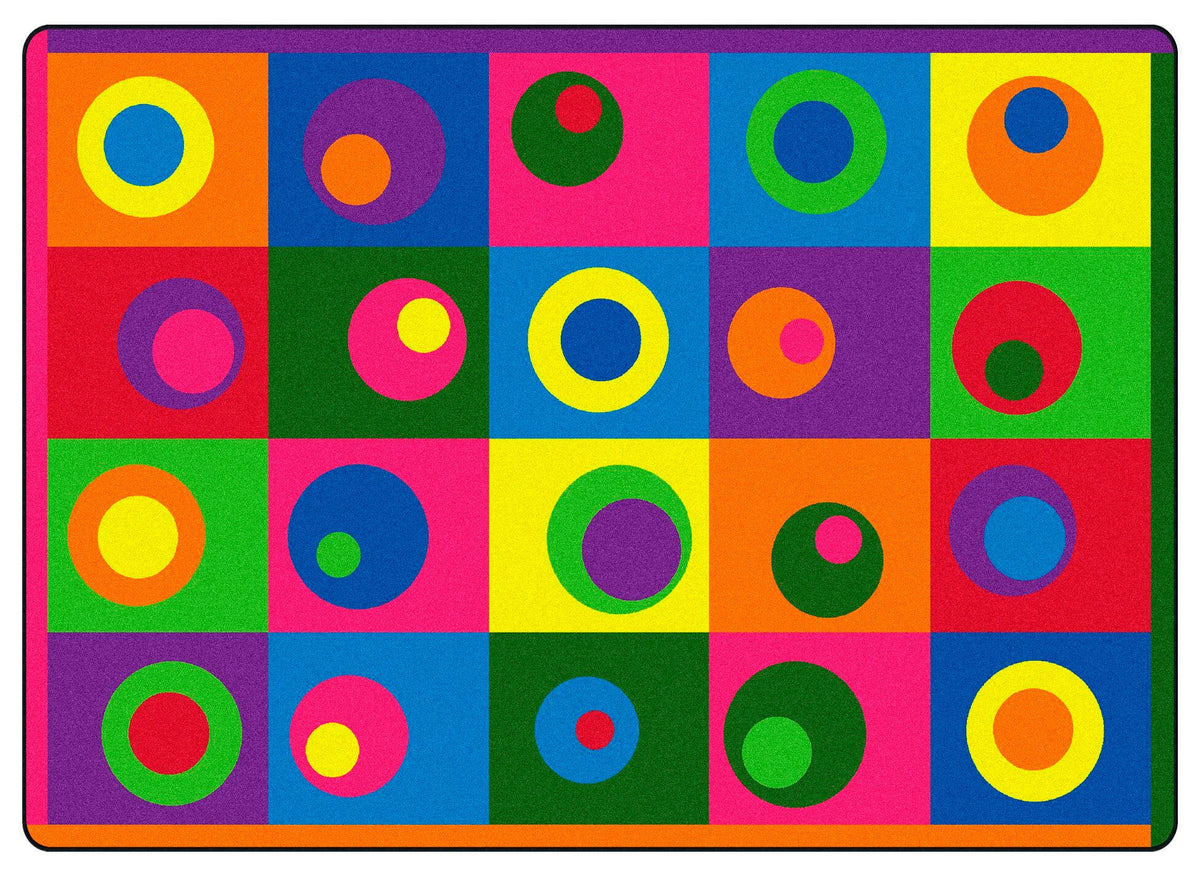 FLAGSHIP CARPETS - SILLY CIRCLES - 6 FT X 8 FT 4 IN RECTANGLE - PRIMARY