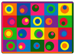 FLAGSHIP CARPETS - SILLY CIRCLES - 6 FT X 8 FT 4 IN RECTANGLE - PRIMARY