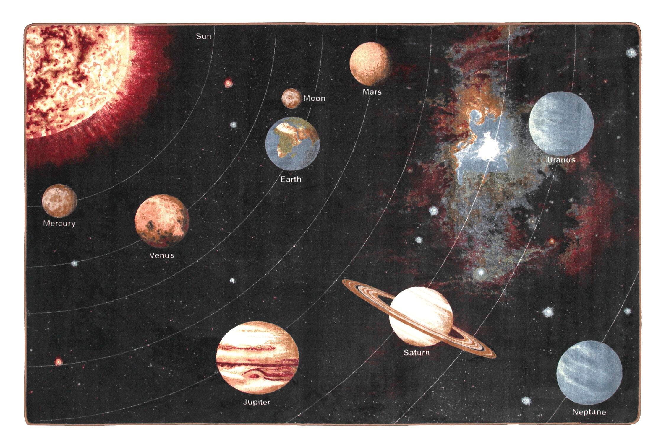 FLAGSHIP CARPETS - SOLAR SYSTEM ORBIT - 6 FT X 8 FT 4 IN RECTANGLE