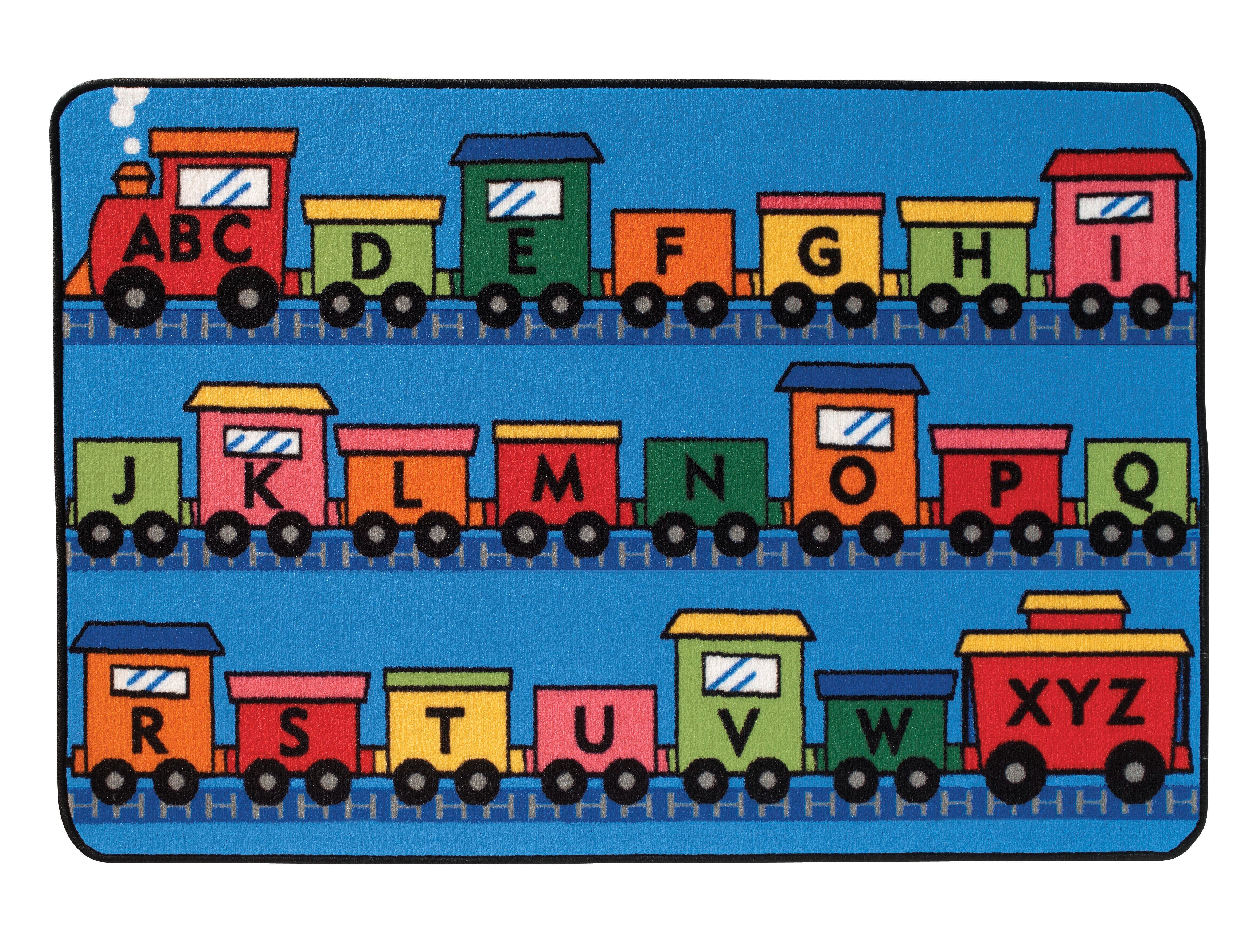 CARPETS FOR KIDS - KIDSVALUE ALPHABET TRAIN - 4 FT X 6 FT RECTANGLE