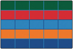 CARPETS FOR KIDS - KIDSVALUE PLUS COLOR BLOCKS SEATING - RECTANGLE - 6 FT X 9 FT - PRIMARY COLOR