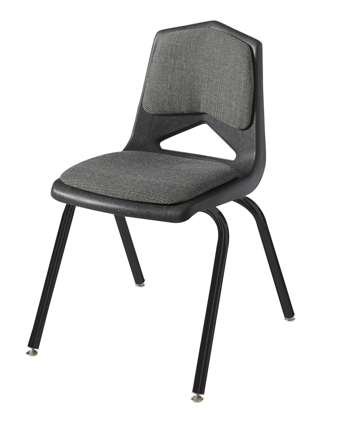 CHAIR - CLASSROOM SELECT - ROYAL SEATING 1100 4-LEG CHAIR - PADDED SEAT AND BACK - 18 IN - SPECIFY SEAT AND BACK COLOR - SPECIFY FABRIC COLOR - BLACK - GLIDE - SPECIFY GLIDE TYPE