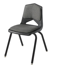 CHAIR - CLASSROOM SELECT - ROYAL SEATING 1100 4-LEG CHAIR - PADDED SEAT AND BACK - 18 IN A+ - SPECIFY SEAT AND BACK COLOR - SPECIFY FABRIC COLOR - BLACK - GLIDE - SPECIFY GLIDE TYPE