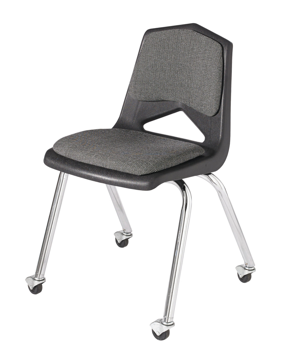 CHAIR - CLASSROOM SELECT - ROYAL SEATING 1100 4-LEG CHAIR - PADDED SEAT AND BACK - 18 IN A+ - SPECIFY SEAT AND BACK COLOR - SPECIFY FABRIC COLOR - CHROME - CASTER
