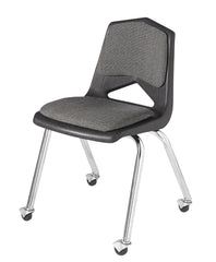 CHAIR - CLASSROOM SELECT - ROYAL SEATING 1100 4-LEG CHAIR - PADDED SEAT AND BACK - 18 IN A+ - SPECIFY SEAT AND BACK COLOR - SPECIFY FABRIC COLOR - CHROME - CASTER