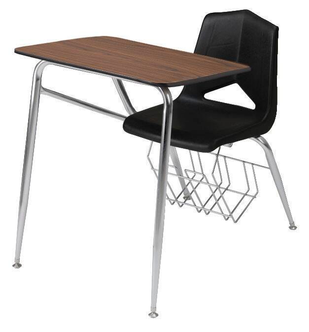 DESK - CLASSROOM SELECT - ROYAL SEATING 1400 4-LEG COMBO - 20 X 26 IN - LAMINATE - T-MOLD - CHROME - SPECIFY SEAT AND BACK COLOR - SPECIFY TOP COLOR - SPECIFY EDGE COLOR