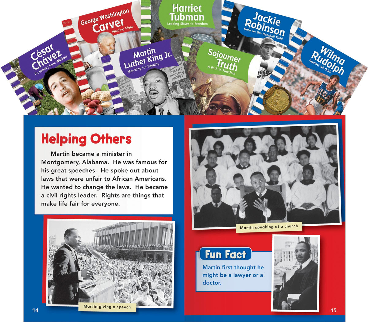 BOOKS CULTURAL DIVERSITY BIOGRAPHIES GRADES 1-2 SET OF 7