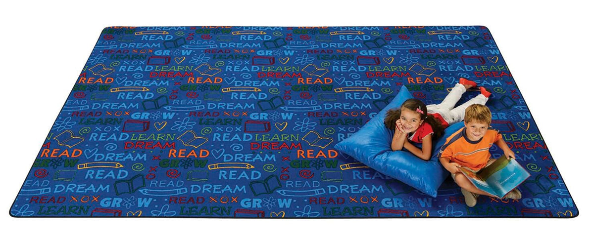 CARPETS FOR KIDS - PREMIUM READ TO DREAM PATTERN - 6 FT X 9 FT - RECTANGLE