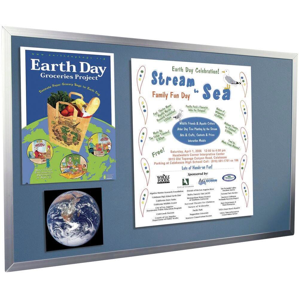 CORK TACKBOARD - MOORECO - 4 X 6 FOOT - ALUMINUM FRAME - 4 H X 6 W FT - SPECIFY TACKBOARD COLOR