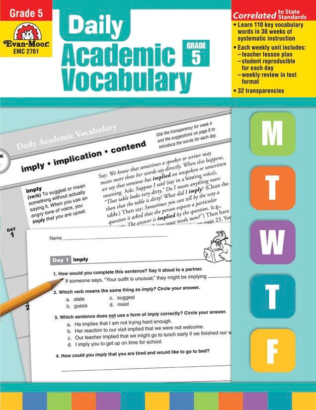 WORKBOOK - DAILY ACADEMIC VOCABULARY GRADE 5