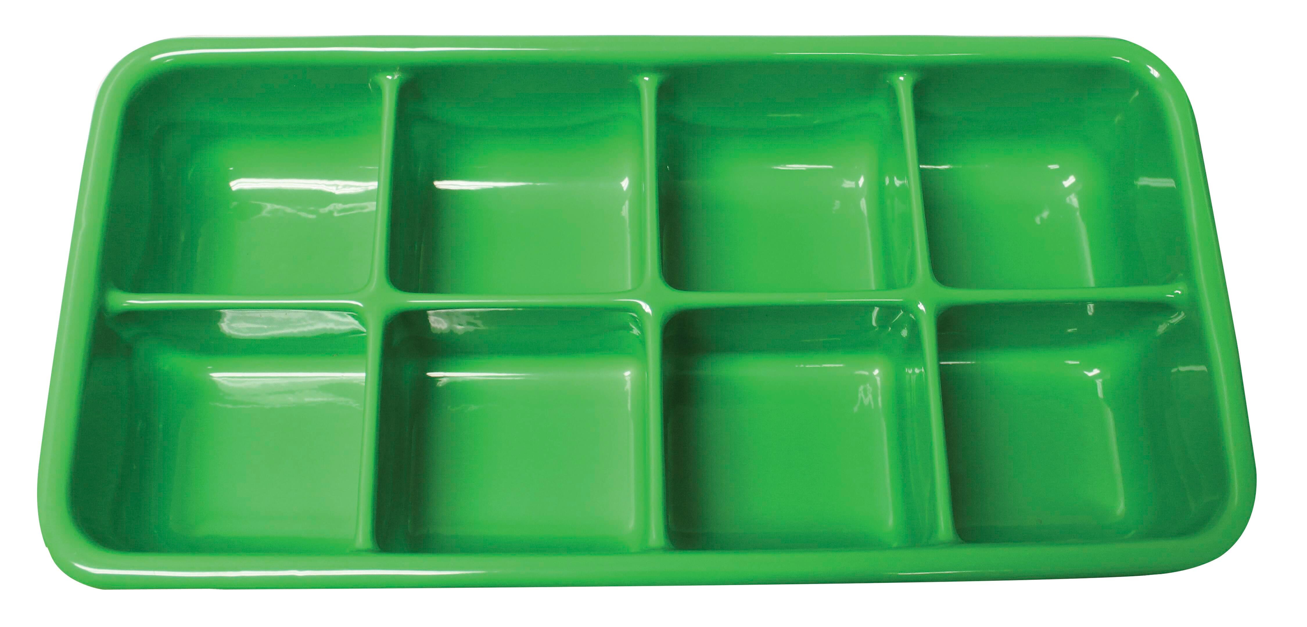 TRAY 19 X 9-1/2 X 3-1/2 IN 8 COMPARTMENT GREEN