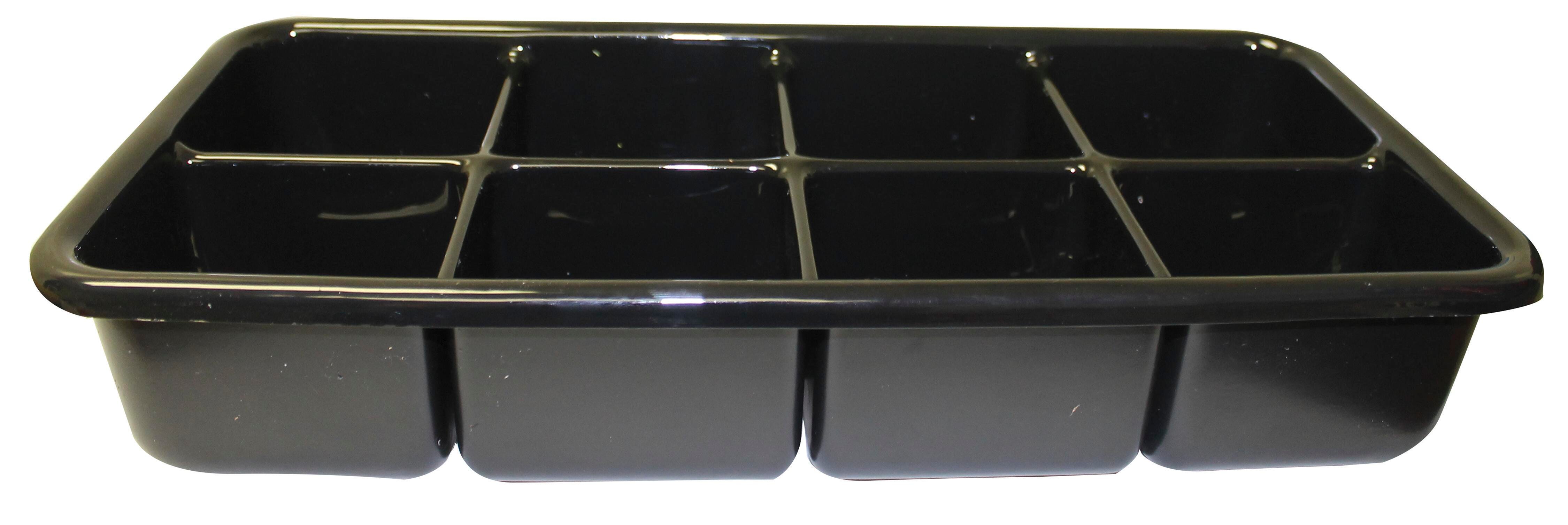 TRAY 19 X 9-1/2 X 3-1/2 IN 8 COMPARTMENT BLACK