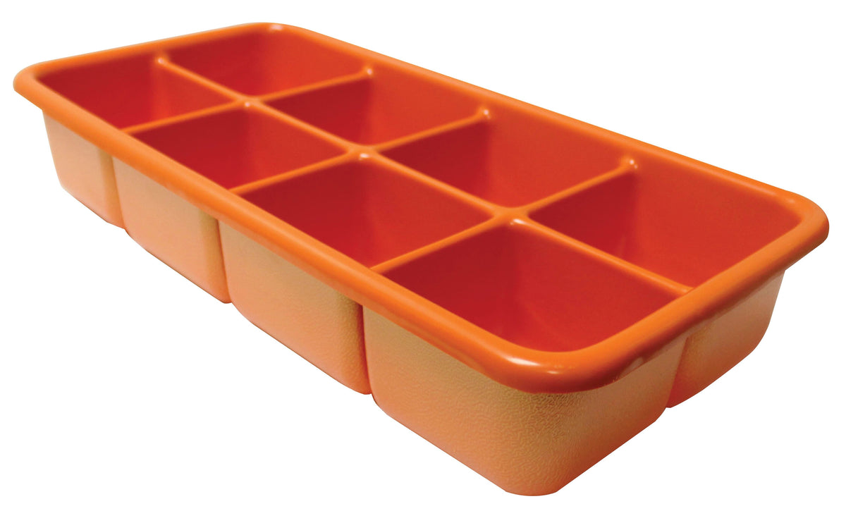 TRAY 19 X 9-1/2 X 3-1/2 IN 8 COMPARTMENT ORANGE