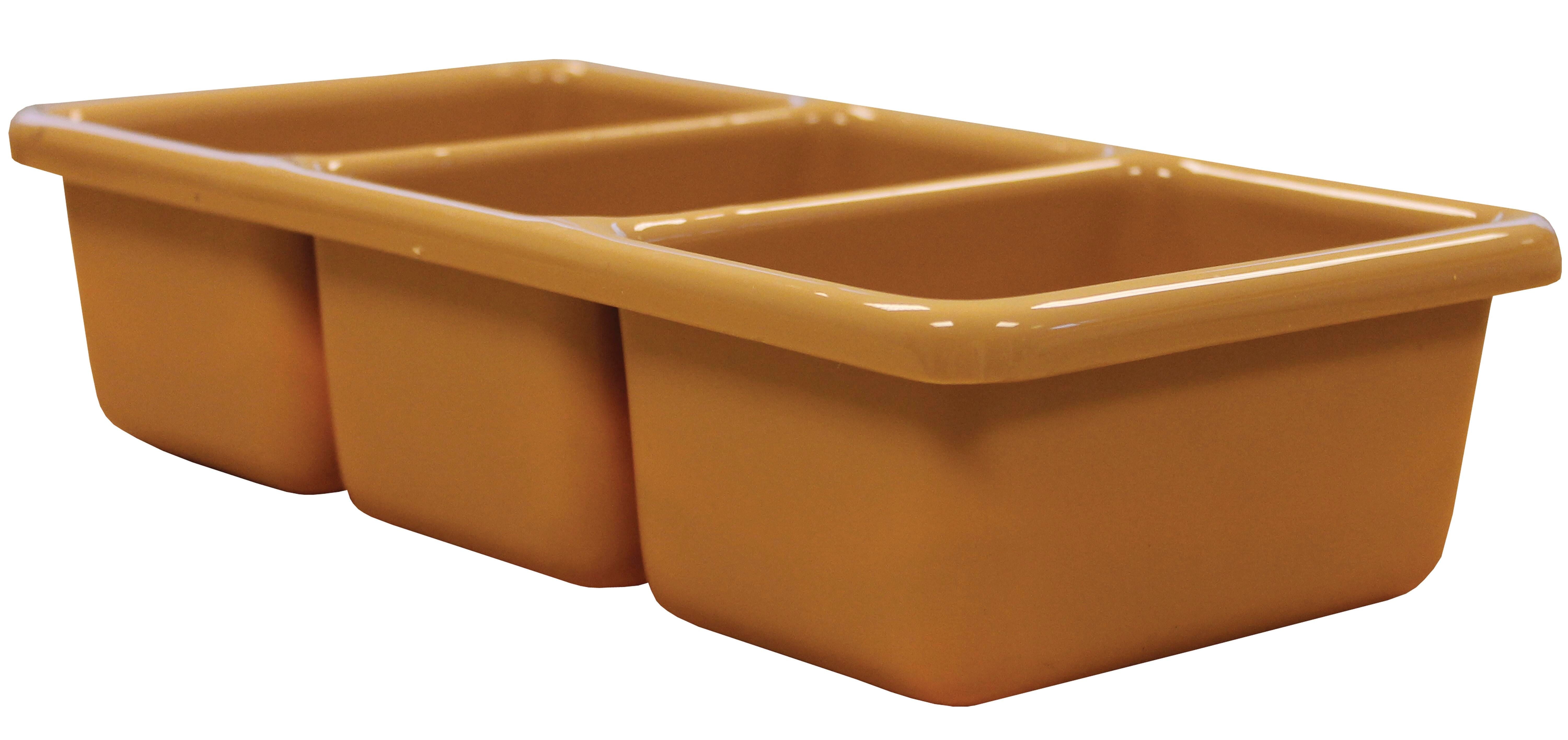 TRAY 10-1/2 X 5-1/2 X 2-1/2 IN 3 COMPARTMENT TAN