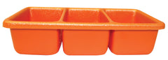 TRAY 10-1/2 X 5-1/2 X 2-1/2 IN 3 COMPARTMENT ORANGE