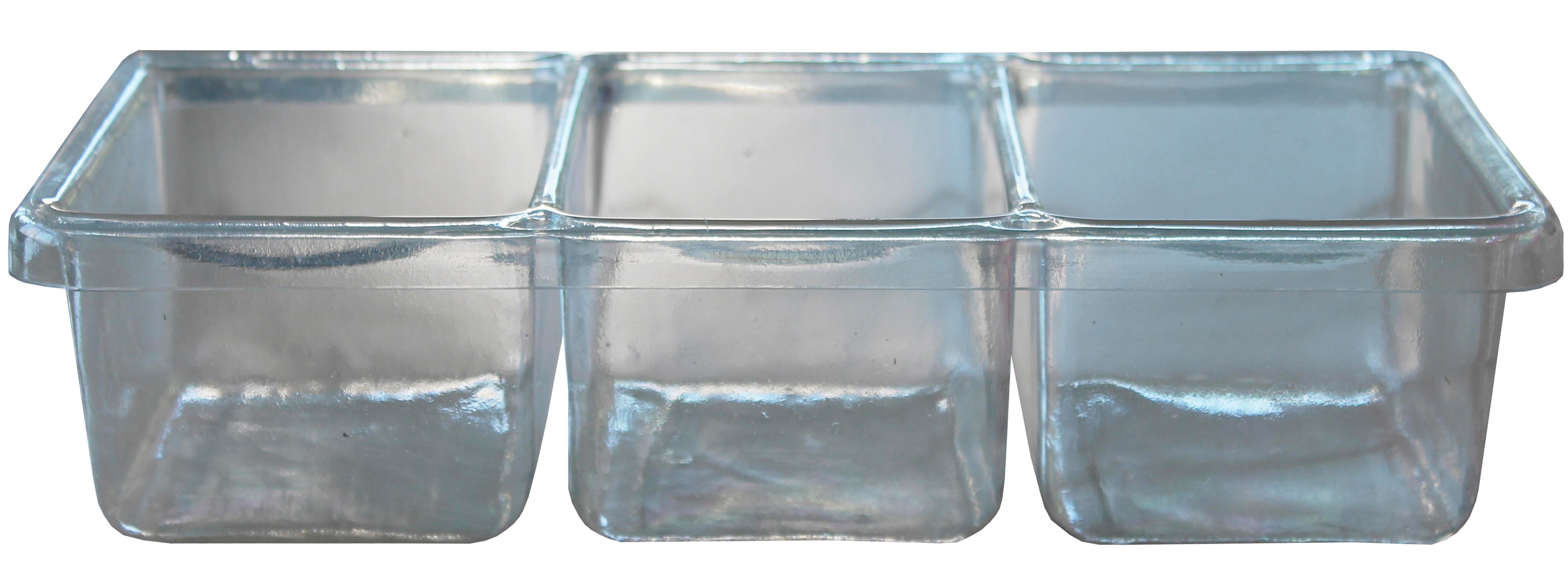 TRAY 10-1/2 X 5-1/2 X 2-1/2 IN 3 COMPARTMENT CLEAR