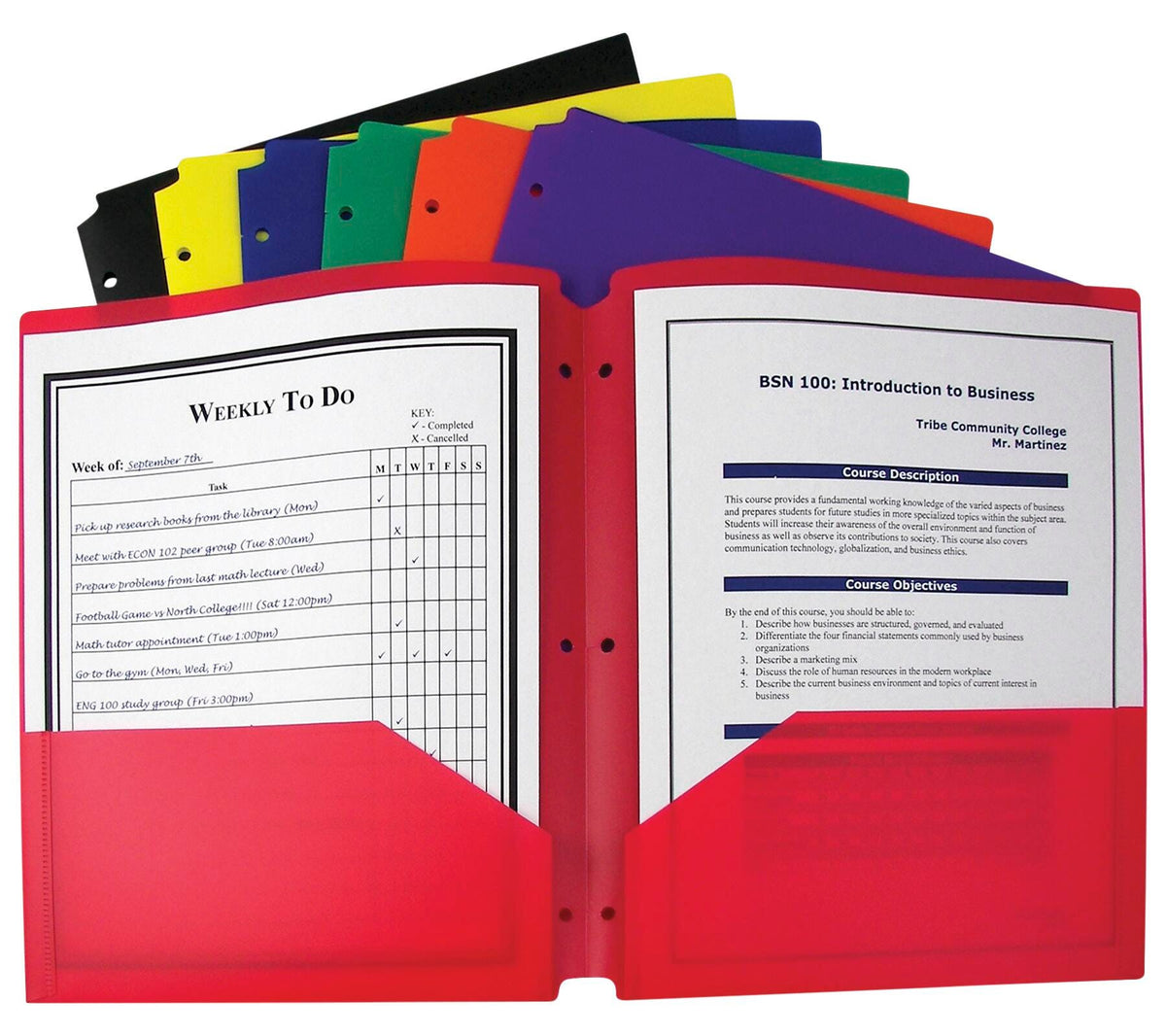 FOLDER 2-POCKET POLY 3HP ASST COLORS EACH